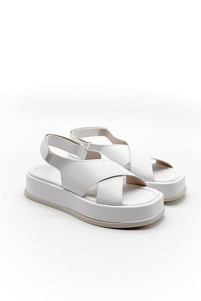 Shoebutik Sandale de damă Greenhouse cu bretele din piele albă