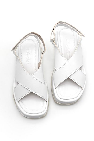 Shoebutik Sandale de damă Greenhouse cu bretele din piele albă