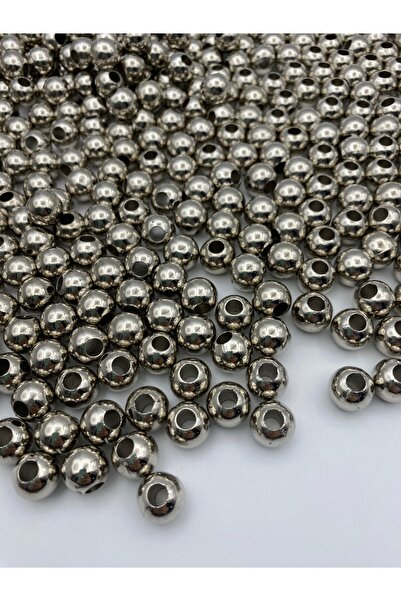 Hedef Bijuteri خرز بلاستيكي ذو فتحة واسعة 12 مم من النيكل الفضي - خرز للمجوهر...