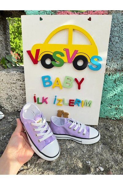 VOSVOSBABYSTORE Adidași din in liliac (MULTARE COMODĂ/LARGE)