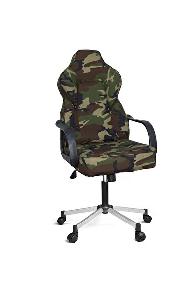 Türksit Lidya Plastik Kol Ve Ayakli Yönetici Koltuğu Kahve Yeşil Kamulaj
