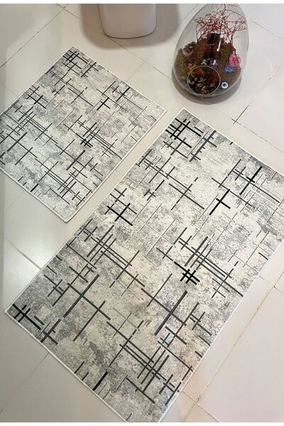 Hevia Home Covoraș de baie lavabil cu bază anti-alunecare 2 bucăți 60x100 - 5...