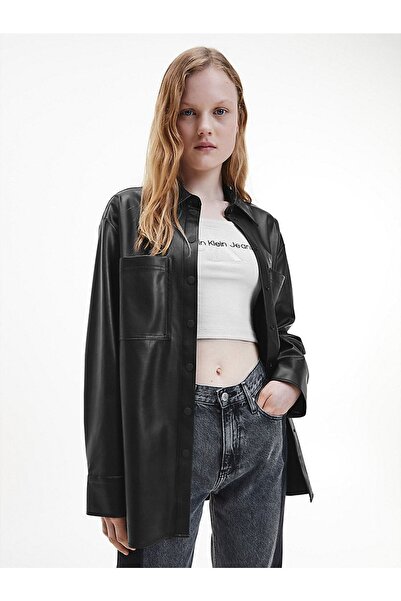 Calvin Klein Kadın Oversized Suni Deri Gömlek Ceket