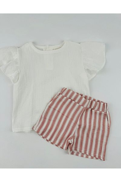 Tiny Girl's Striped Shorts Set