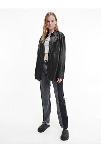 Calvin Klein Kadın Oversized Suni Deri Gömlek Ceket