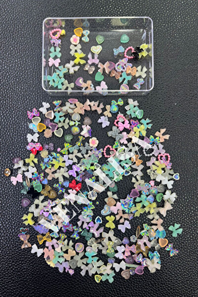 Venalisa 500 Adet Karışık Tırnak Charm Protez Tırnak Nail Art Süsleme Çarm