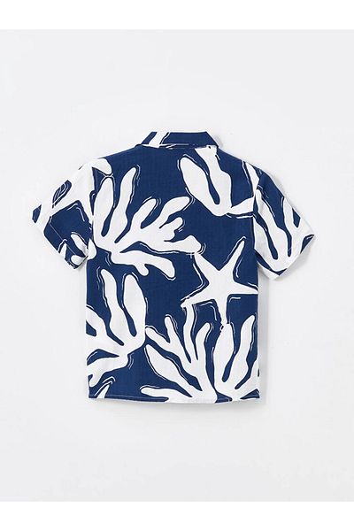 LC Waikiki Baby Boy Patterned Shirt - LCW baby Resort, Collar Short Sleeve