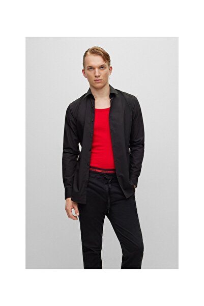 HUGO Kolay Ütülenen Pamuklu Poplinden Dar Kesim Gömlek