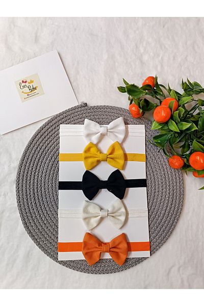 ESES BEBE Set bandana cu fundita din 5 piese pentru fetite si copii