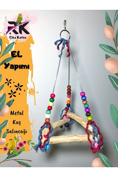 Ciko Kafes Metal Natural String Budgie Swing