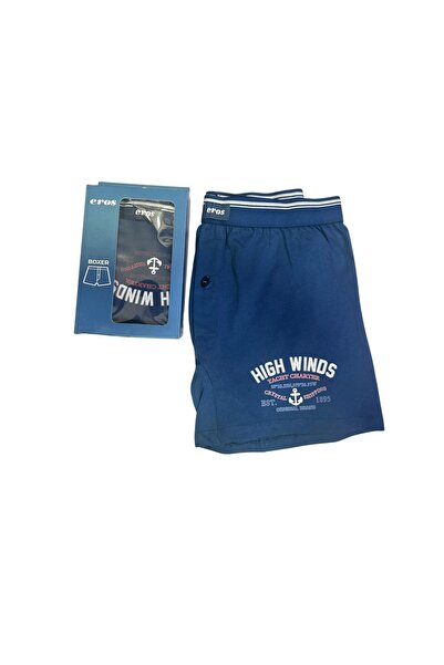 Eros Sol Paça Baskılı Boxer Indigo