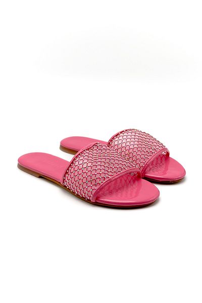 Shoebutik Γυναικείες Παντόφλες Fuchsia Stone Vesto - Διχτυωτό σχέδιο