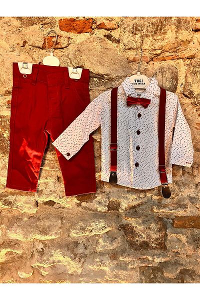 Terry Boy's Linen Set - Lower and Upper Set with Suspended Bow Tie