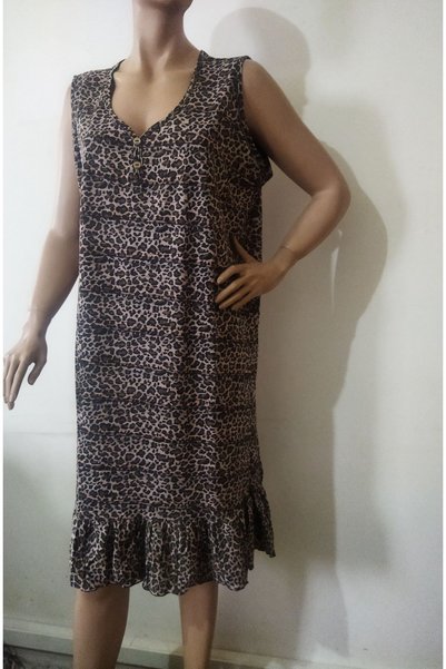 Flamingo Leopard Printed Nightgown-dress