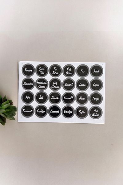 Sezka Life 24 Types of Black Spice Rack Labels - Water Resistant
