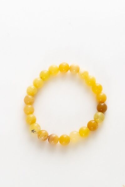 Zeynep Büyükbay 8mm Sphere Cut Yellow Natural Stone Bracelet