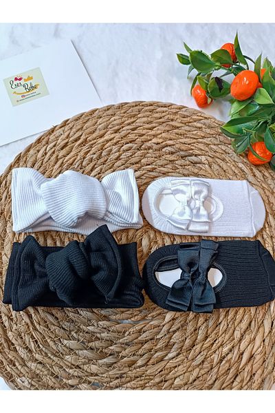 ESES BEBE Σετ 2 κάλτσες με ραβδώσεις και μπαλαρίνες για κοριτσάκι