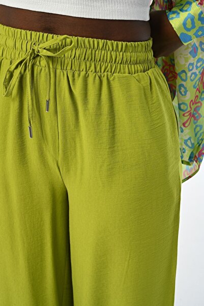 Orfeo Negro Comfortable Women's Trousers - Wide Leg and Elastic Waist, Solid Color