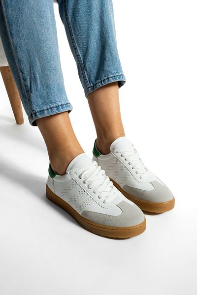 KOTAN Pantofi sport cu logo alb-verde pentru femei Pantofi sport pentru femei