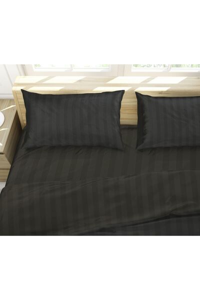 EVYA Set de husă de pilotă pentru o persoană Hotel Series Luxury Silk Texturat Striped Bumbac Satin Cover