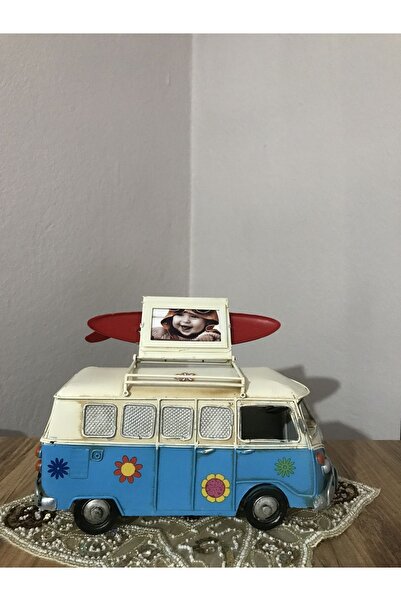 NOSTALJİM Dekoratif Metal Minibüs & Fotoğraflık & Kumbara
