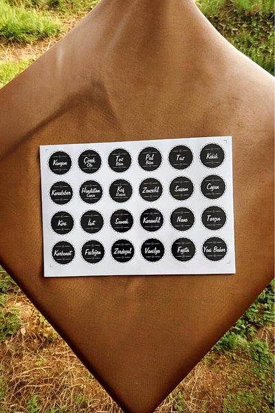 Sezka Life Black Spice Rack Label Set - 24 Types Water Resistant Spice Rack