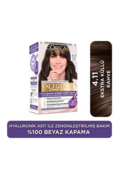 L'Oreal Paris L'Oréal Paris Excellence Cool Creme 4.11 Ekstra Küllü Kahve Saç...
