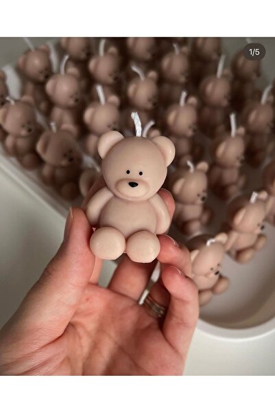 GLARE ATELİER Küçük Teddy Bear Dekoratif Kokulu Mum 3 Adet Hediyelik