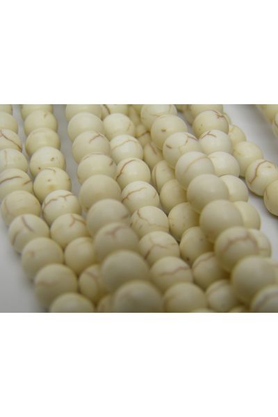 Yüksel Boncuk Σειρά από φυσική πέτρα 6 mm Cream Turquoise