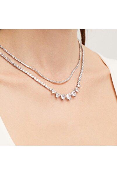 Merano Design 3mm Rhodium Su Yolu Kolye
