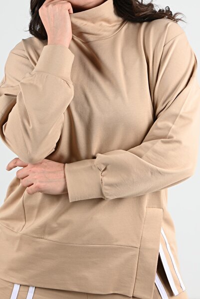 Koza Butik Women's Large Size Turtleneck Tracksuit Set 8070-24