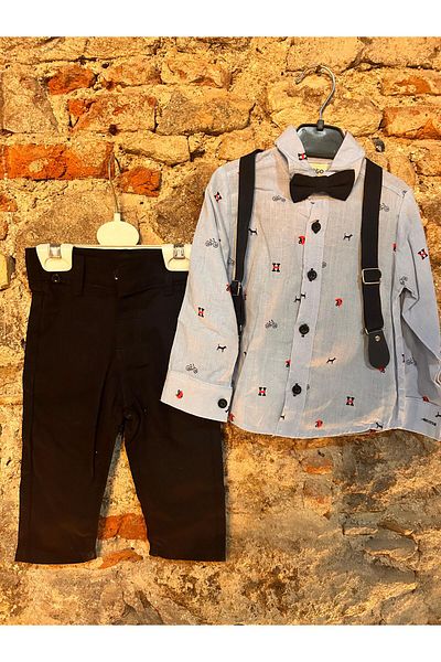 Terry Boy's Linen Bow Tie Strap Suit