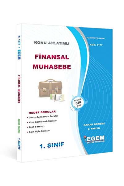Egem Eğitim Yayınları AÖF 1. Sınıf Finansal Muhasebe Bahar Dönemi 2. Yarıyıl ...