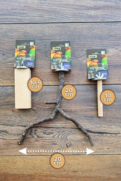 Vixpet Venty 3 Pieces Natural Paraket Perches - Budgie, Paradise, Sevda, Forpus M141