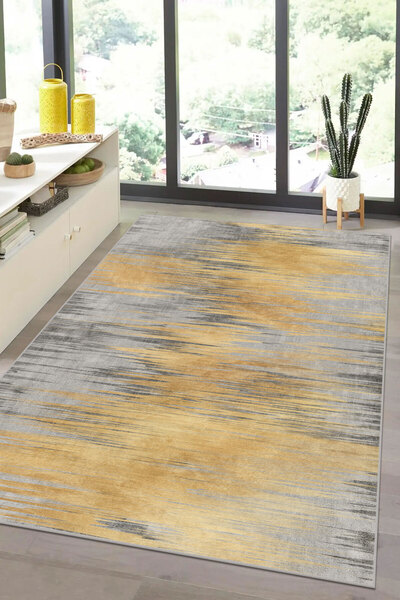 FABBHOME Modern Dijital Baskı Dört Mevsim Yıkanabilir Kaymaz Taban Salon Halı...