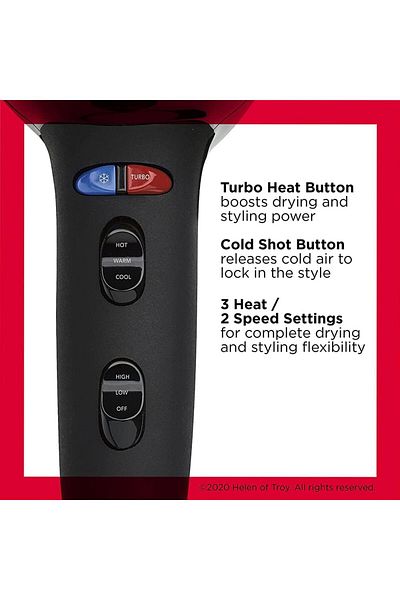 Revlon Salon Performance Hair Dryer, 2000 Watts, 2 speed and 3 heat setting - RVDR5221