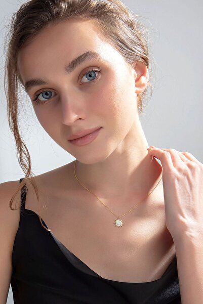 Else Silver Opal Taşlı Gümüş Güneş Kolye
