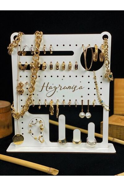 Yaman Hediyelik Ahşap Küpe Standı, Küpe Sergileme Standı, Ayaklı Takı Standı,...