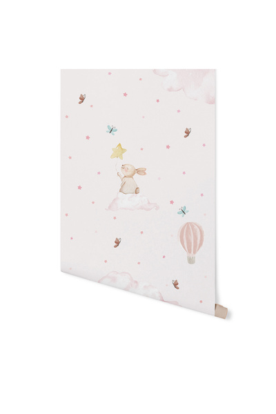 POP by Gaea Rabbit Balloons Pink Wallpaper  300 x 265 cm