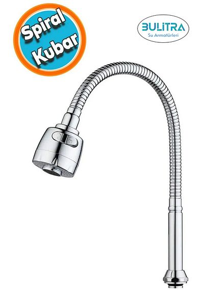 BULİTRA Su Armatürleri Spiral Movable Head Kitchen Sink - Compressed Water Saving Chrome Cubar