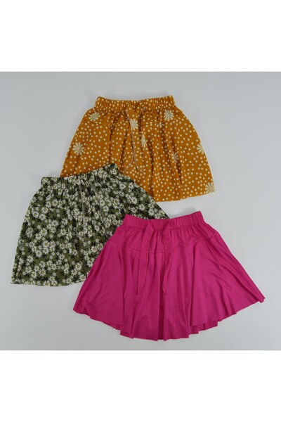Kidiba Pachet de 3 pantaloni scurți și fuste pentru fete 4-11 ani