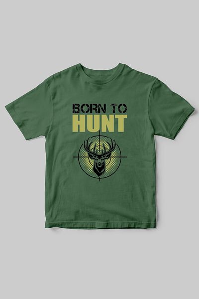 WİDİ Μπλουζάκι Forest Born To Hunt Deer Hunting - Ειδικό σχέδιο, 100% βαμβάκι, μπλουζάκι κυνηγού με κανονική εφαρμογή