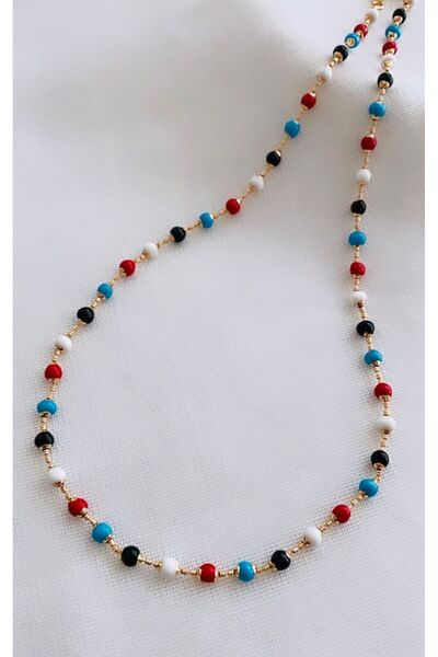 VNS Accessories قلادة ملونة مستوردة من Xupıng مع خرز كروي (44 سم)