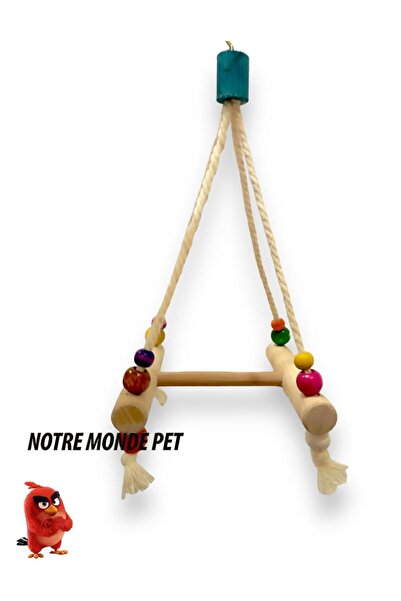 NOTREMONDEPET Ahşap el yapımı yeni model kuş salıncağı