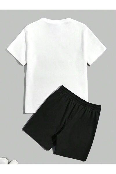 Mella&Co Crew Neck Printed T-Shirt and Shorts Set