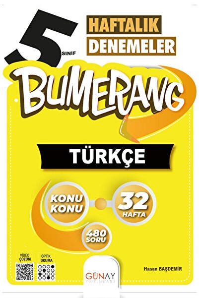 5. Sınıf Bumerang 32 Haftalık Türkçe Denemeleri / Hasan Başdemir / Günay Yayınları / 9786258331035