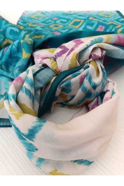 Akel Triangle Patterned Cotton Shawl - Size 75x185