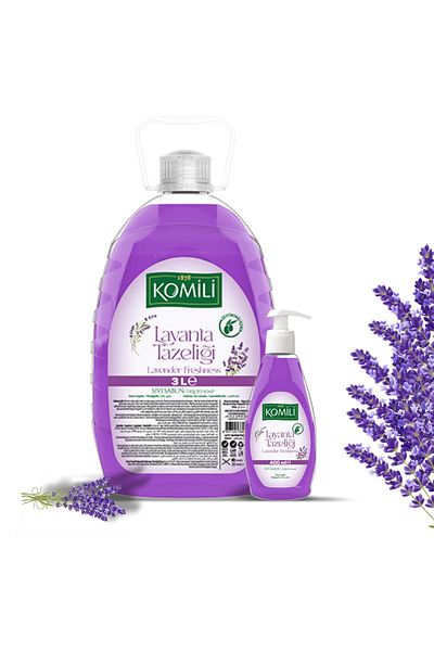 Komili Lavender Liquid Soap 3 Lt + Lavender 400 Ml Double Pack
