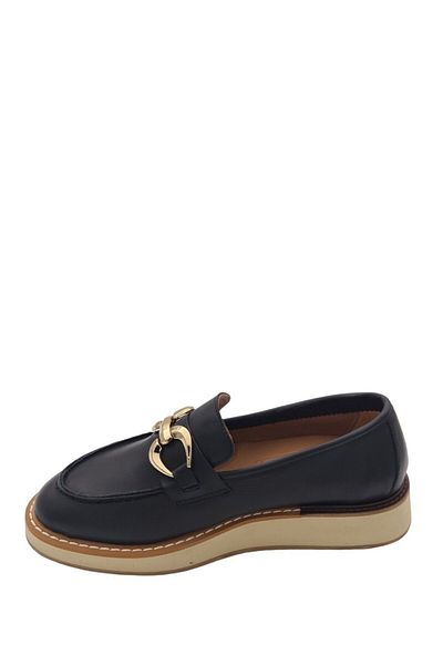aayak&kabımofficial Black Genuine Leather - Buckle Detailed Light Sole Women's Loafer Moccasin