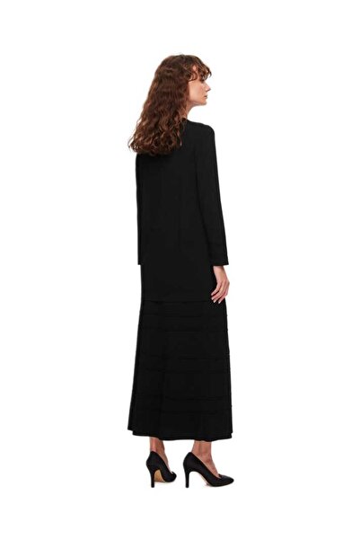 MISS DALIDA Knitwear Tunic - Black with Standby Detail